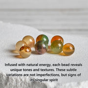 Buddha Stones 925 Sterling Silver Lotus Symbol Peacock Agate Courage Beads Bracelet - image 5