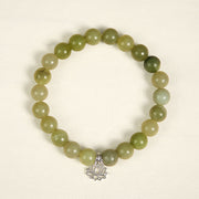FREE Today: Healing and Luck 925 Sterling Silver Lotus Natural Cyan Jade Bracelet - image 2