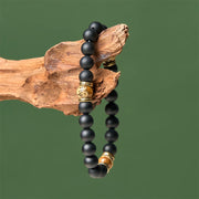 Buddha Stones Natural Black Onyx Picture Jasper Fortune Bracelet - image 4