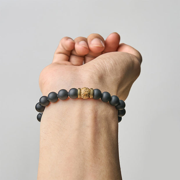 Buddha Stones Natural Black Onyx Picture Jasper Fortune Bracelet - image 3