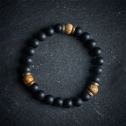 Buddha Stones Natural Black Onyx Picture Jasper Fortune Bracelet - 20cm - image 0
