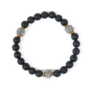 Buddha Stones Natural Frosted Black Onyx Buddha Face Protection Bracelet - image 6