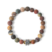 Buddha Stones Natural Picasso Jasper Buddha Face Energy Bracelet - image 6