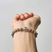 Buddha Stones Natural Picasso Jasper Buddha Face Energy Bracelet - image 5