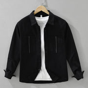 Buddha Stones Spring Commute Buttons Long Sleeve Shirt Men Cotton Clothing With Pockets - Black - US/UK/AU42，EU52 (3XL) - image 0