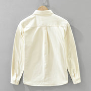 Buddha Stones Spring Commute Buttons Long Sleeve Shirt Men Cotton Clothing With Pockets - image 3