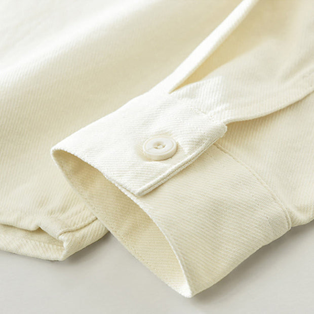 Buddha Stones Spring Commute Buttons Long Sleeve Shirt Men Cotton Clothing With Pockets - image 8