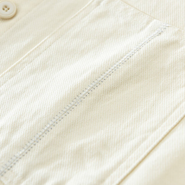 Buddha Stones Spring Commute Buttons Long Sleeve Shirt Men Cotton Clothing With Pockets - image 7
