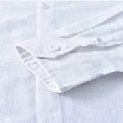 Buddha Stones Men's Spring Pure Color Stand Collar Cotton Linen Long Sleeve Shirt - image 7