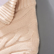 Buddha Stones Winter Textured High Neck Zipper Design Men's Long Sleeve Cotton Sweater - image 8