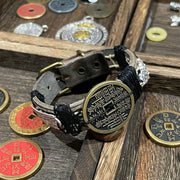 Buddha Stones Pixiu Mountain Ghosts Spend Money Luck Leather Watch Band Bracelet  - image 2