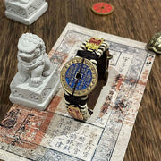 Buddha Stones Mountain Ghosts Spend Money Power Leather Watch Band Bracelet  - Blue Mountain Ghosts Spend Money (Wrist Circumference: 15-18cm) - image 2