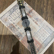 Buddha Stones Five-emperor Coins Mountain Ghosts Spend Money Luck Leather Watch Band Bracelet  - image 2