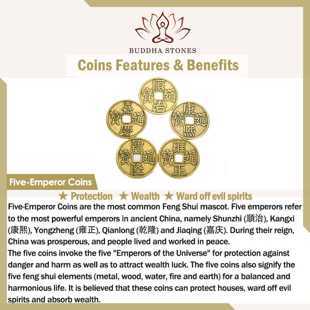 Buddha Stones Five-emperor Coins Mountain Ghosts Spend Money Luck Leather Watch Band Bracelet  - image 5