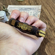 Buddha Stones Five-emperor Coins Pi Xiu Wealth Leather Rope Bracelet  - image 3