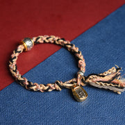 Buddha Stones Tibet Om Mani Padme Hum Carved Zakiram Focus Rope Bracelet - image 5