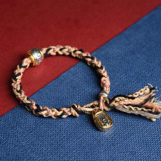 FREE Today: Focus and Wisdom Tibet Om Mani Padme Hum Carved Zakiram Rope Bracelet - image 5