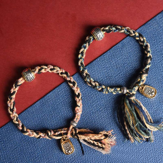 FREE Today: Focus and Wisdom Tibet Om Mani Padme Hum Carved Zakiram Rope Bracelet - image 8