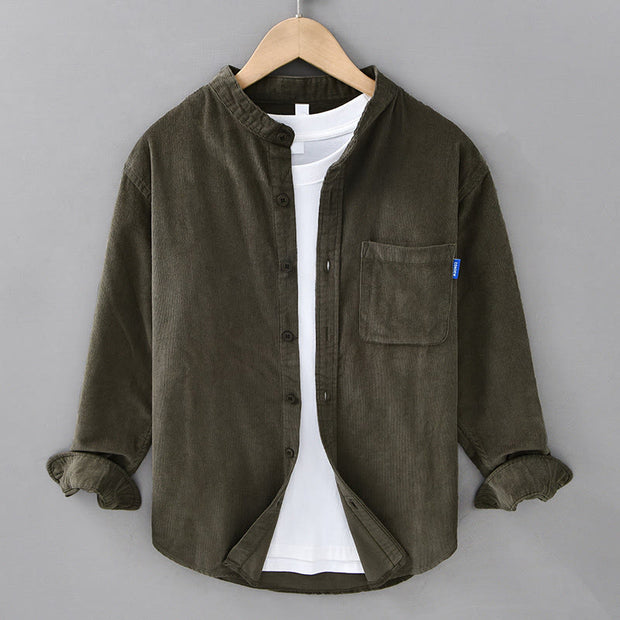 Buddha Stones Plain Button Down Cotton Corduroy Men's Long Sleeve Jacket - Olive - US/UK/AU42，EU52 (3XL) - image 17