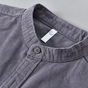 Buddha Stones Plain Button Down Cotton Corduroy Men's Long Sleeve Jacket - image 3