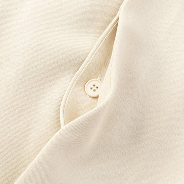 Buddha Stones Solid Fall Long Sleeve Hidden Half Button Design Men's Shirts - image 4