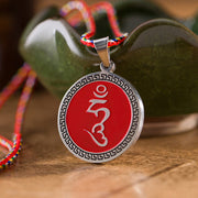 Buddha Stones Om Hum Sanskrit Titanium Steel Luck Colored Rope Necklace Pendant - HUM Sanskrit - image 7