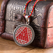 Buddha Stones Om Hum Sanskrit Titanium Steel Luck Colored Rope Necklace Pendant - image 9