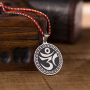 FREE Today: Luck and Strength Om Hum Sanskrit Titanium Steel Colored Rope Necklace Pendant - image 2