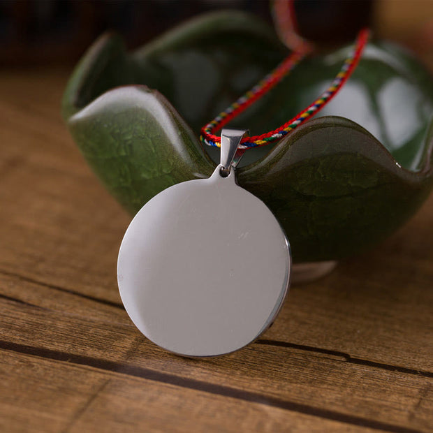 FREE Today: Luck and Strength Om Hum Sanskrit Titanium Steel Colored Rope Necklace Pendant - image 3