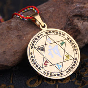 Buddha Stones Colorful Om Mani Padme Hum Titanium Steel Protection Rope Necklace Pendant - image 10