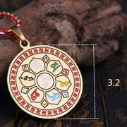 FREE Today: Peace Protection Colorful Om Mani Padme Hum Titanium Steel Rope Necklace Pendant - Golden - image 9