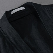 Buddha Stones Simple Long Sleeve Open Front Ramie Cotton Men's Shirts With Pockets - image 13