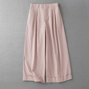 Buddha Stones Casual Plain Polyester Women's 7-8 Length Wide Leg Pants With Pockets - MistyRose - US14，UK/AU18，EU46 (2XL) - image 0