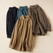 Buddha Stones Casual Buttons Design Women's Stand Collar Long Sleeve Cotton Shirt - image 24