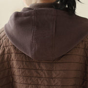 Buddha Stones Plain Notched Women's Cotton Padded Coat With Pockets - image 10