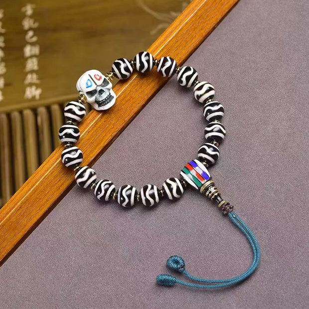 Buddha Stones Tibetan Dzi Bead The Lord of the Corpse Forest Protection Bracelet - image 1