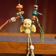 Buddha Stones Tibetan Skull The Lord of the Corpse Forest New Beginning Rope Necklace Pendant - image 8