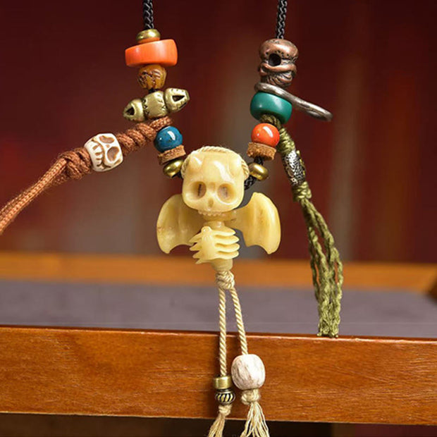 Buddha Stones Tibetan Skull The Lord of the Corpse Forest New Beginning Rope Necklace Pendant - image 8