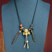 Buddha Stones Tibetan Skull The Lord of the Corpse Forest New Beginning Rope Necklace Pendant - image 9