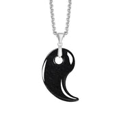 Buddha Stones 925 Sterling Silver Teardrop Design Jade Titanium Steel Chain Necklace Luck Pendant - Black - Jade - image 6