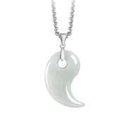 Buddha Stones 925 Sterling Silver Teardrop Design Jade Titanium Steel Chain Necklace Luck Pendant - Azure - Jade - image 7