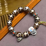 Buddha Stones Tibetan Lightning Treasure Vase Dzi Bead The Lord of the Corpse Forest Power Bracelet - image 1