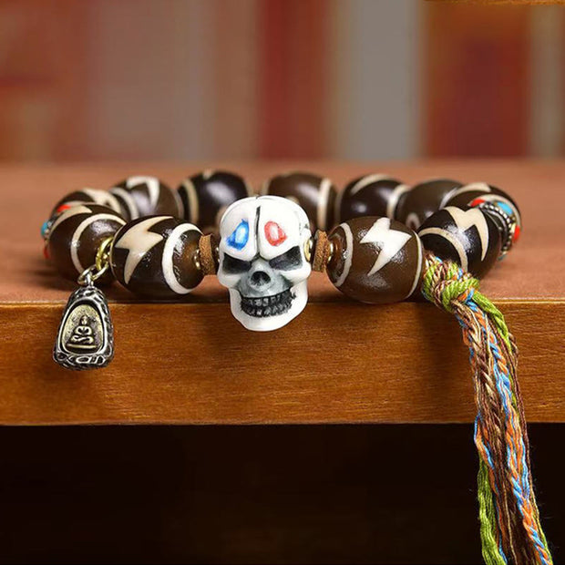 Buddha Stones Tibetan Lightning Treasure Vase Dzi Bead The Lord of the Corpse Forest Power Bracelet - image 2