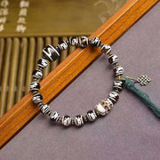 Buddha Stones Tibetan Dzi Bead Skull The Lord of the Corpse Forest Wealth Bracelet - image 1