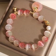 FREE Today: Peace and Support Natural Peace Buckle Gradient Pink Cat's Eye Yanyuan Agate Bracelet - image 5