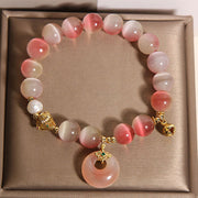 FREE Today: Peace and Support Natural Peace Buckle Gradient Pink Cat's Eye Yanyuan Agate Bracelet - image 3