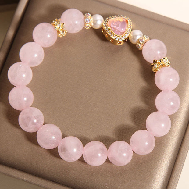 FREE Today: Love and Warmth Natural Buddha Symbol Pink Crystal Pearl Bracelet - image 4