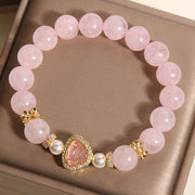 FREE Today: Love and Warmth Natural Buddha Symbol Pink Crystal Pearl Bracelet - image 5