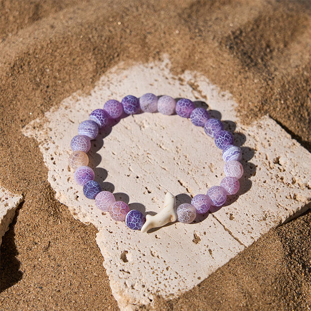 Buddha Stones Natural Stone Dolphin Crackle Agate Tourmaline Courage Bracelet - image 5