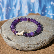 Buddha Stones Natural Stone Dolphin Crackle Agate Tourmaline Courage Bracelet - image 8